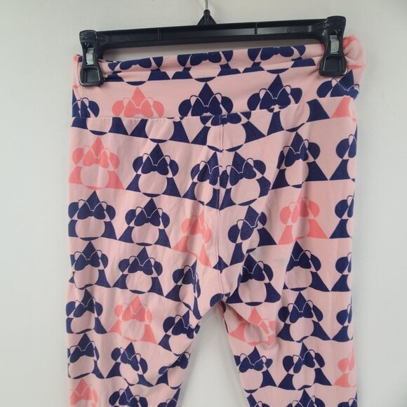 LulaRoe Women's Two Pack Leggings Pink/Blue One Size Disney Themed Soft Strech - Picture 12 of 12